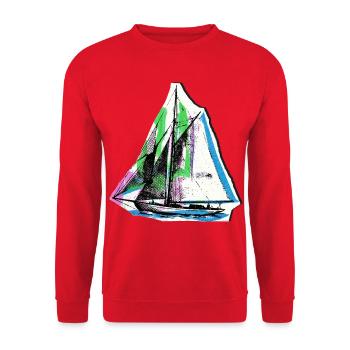 Segler Segelschiff Seefahrer - Unisex Pullover - Rot - Vorne - Alina (178cm) & Michal (187cm)