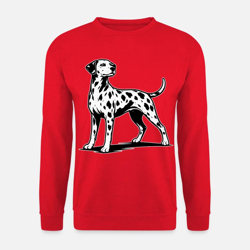 Dalmatian silhouette black and white - Unisex Sweatshirt - red