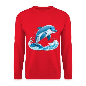 Illustration de l’hydroélectricité Dolphin - Sweat-shirt Unisexe - rouge - Devant - Alina (178cm) & Michal (187cm)