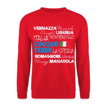 Cinque Terre La Spezia Italien Ligurien Souvenir - Unisex Pullover - Rot - Vorne - Alina (178cm) & Michal (187cm)