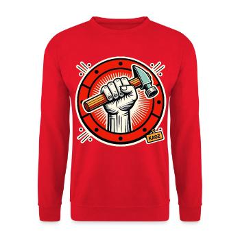 Rising Hammer Emblem - Unisex Sweatshirt - red - Front - Alina (178cm) & Michal (187cm)