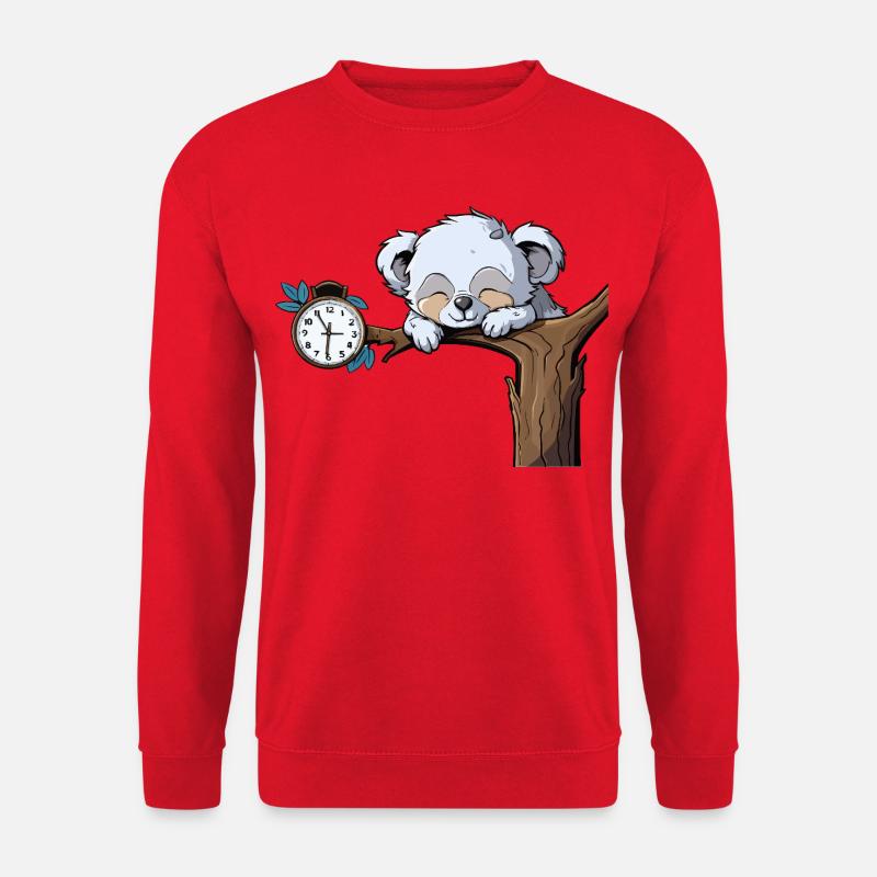 Sleeping koala on the clock branch - Unisex Sweatshirt - red