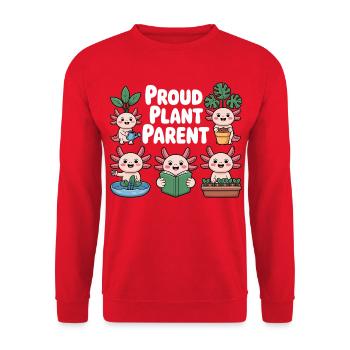 Cadeau de parent fière des plantes Axolotl Plants Shirt - Sweat-shirt Unisexe - rouge - Devant - Alina (178cm) & Michal (187cm)
