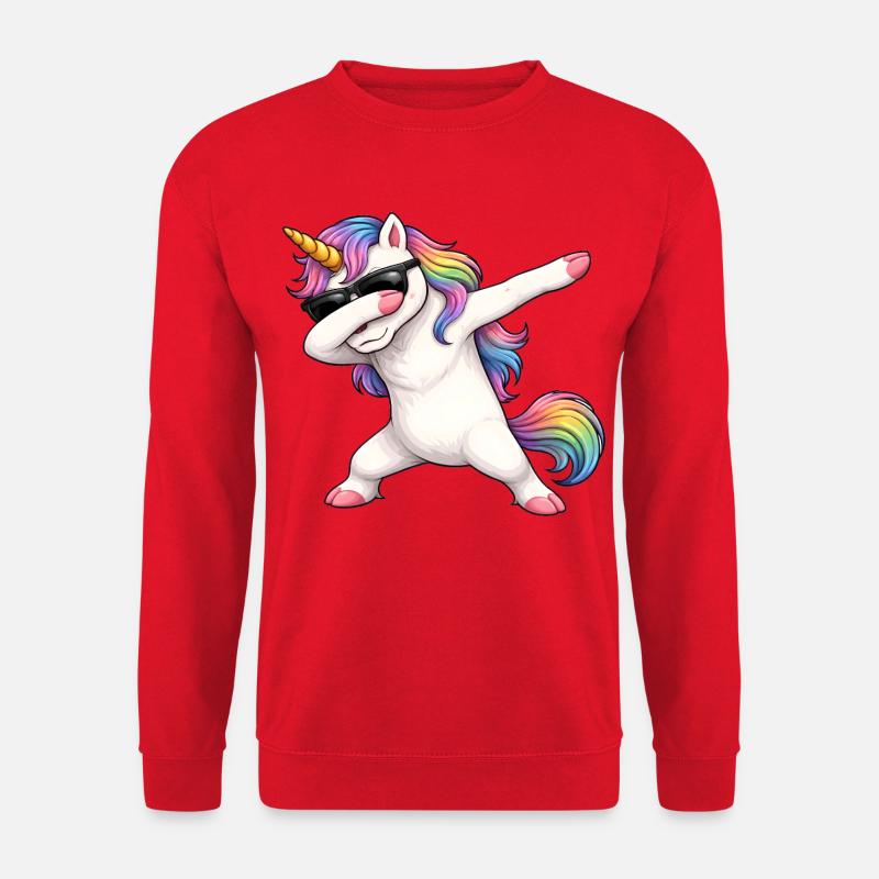 Dabbing Licorne - Sweat-shirt Unisexe - rouge