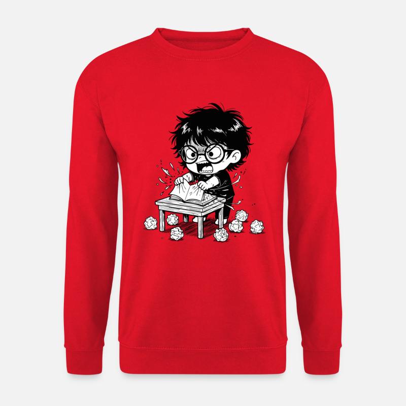 Child Anger Zerrissen Buchstudien - Unisex Pullover - Rot
