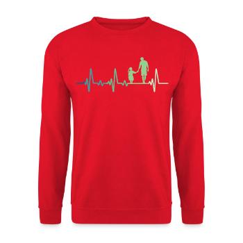 Father and daughter heartbeat dad and daughter - Unisex Sweatshirt - red - Front - Alina (178cm) & Michal (187cm)