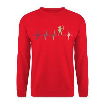 Tir à l'arc Battement de cœur de tir à l'arc - Sweat-shirt Unisexe - rouge - Devant - Alina (178cm) & Michal (187cm)