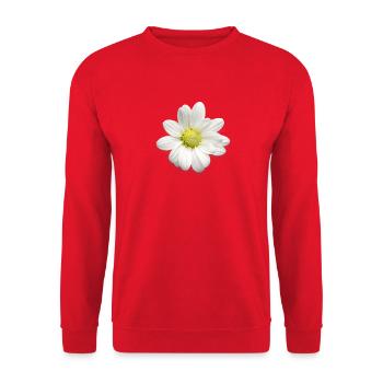 Imprimé de marguerites blanches - Fleurs douces - Marguerites - Sweat-shirt Unisexe - rouge - Devant - Alina (178cm) & Michal (187cm)