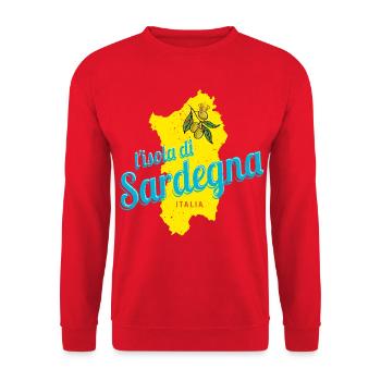 Sardinien Olive Italien Insel Vintage Souvenir - Unisex Pullover - Rot - Vorne - Alina (178cm) & Michal (187cm)