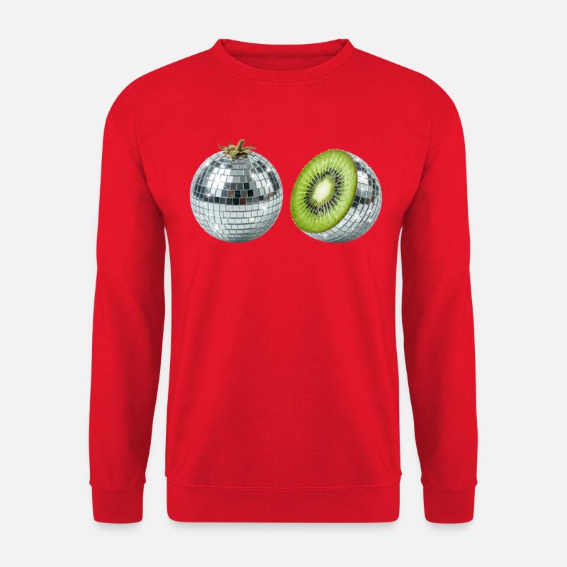 Kiwi Disco Spiegelball - Unisex Pullover - Rot