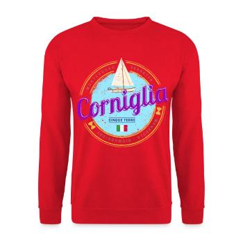 Corniglia Cinque Terre La Spezia Italien Souvenir - Unisex Pullover - Rot - Vorne - Alina (178cm) & Michal (187cm)