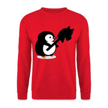 Enfants de la monture à cheval Penguin - Sweat-shirt Unisexe - rouge - Devant - Alina (178cm) & Michal (187cm)