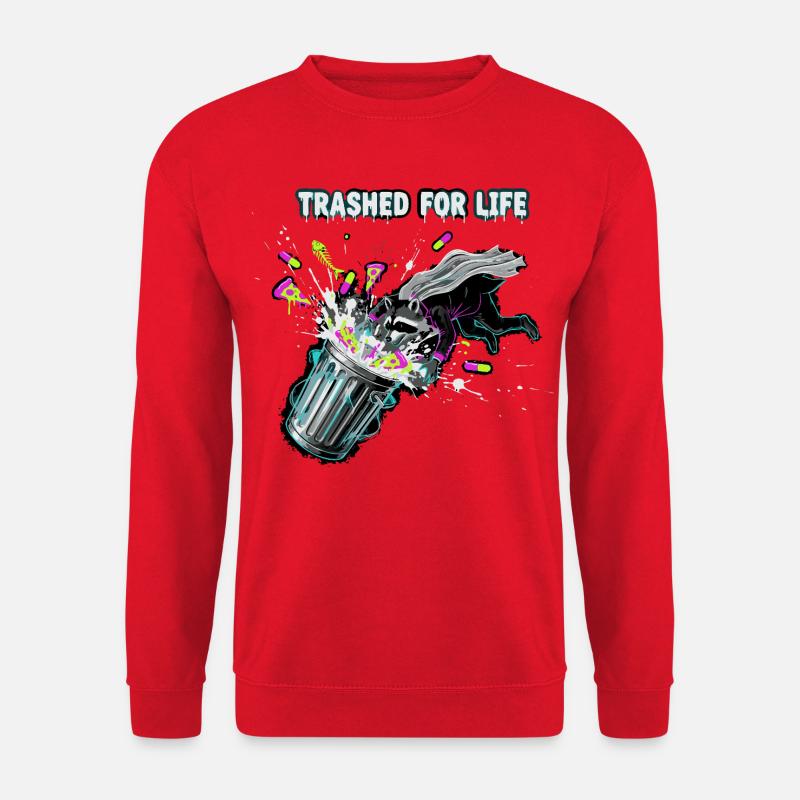 Trashed for Life Waschbär - Unisex Pullover - Rot