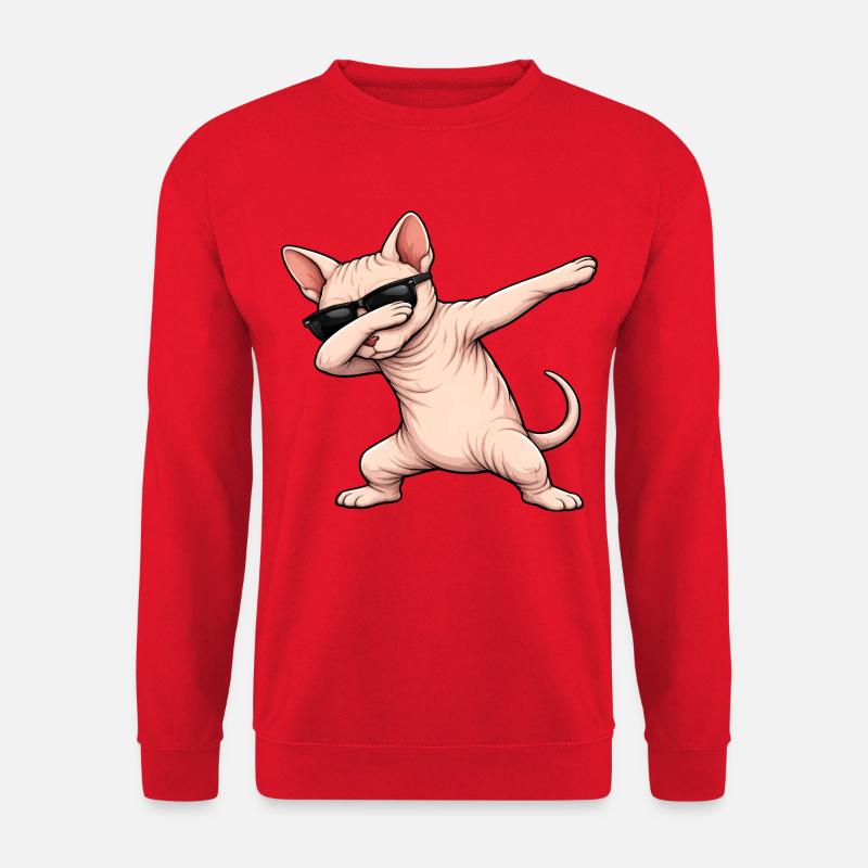 Dabbing Sphynx Katze - Unisex Pullover - Rot