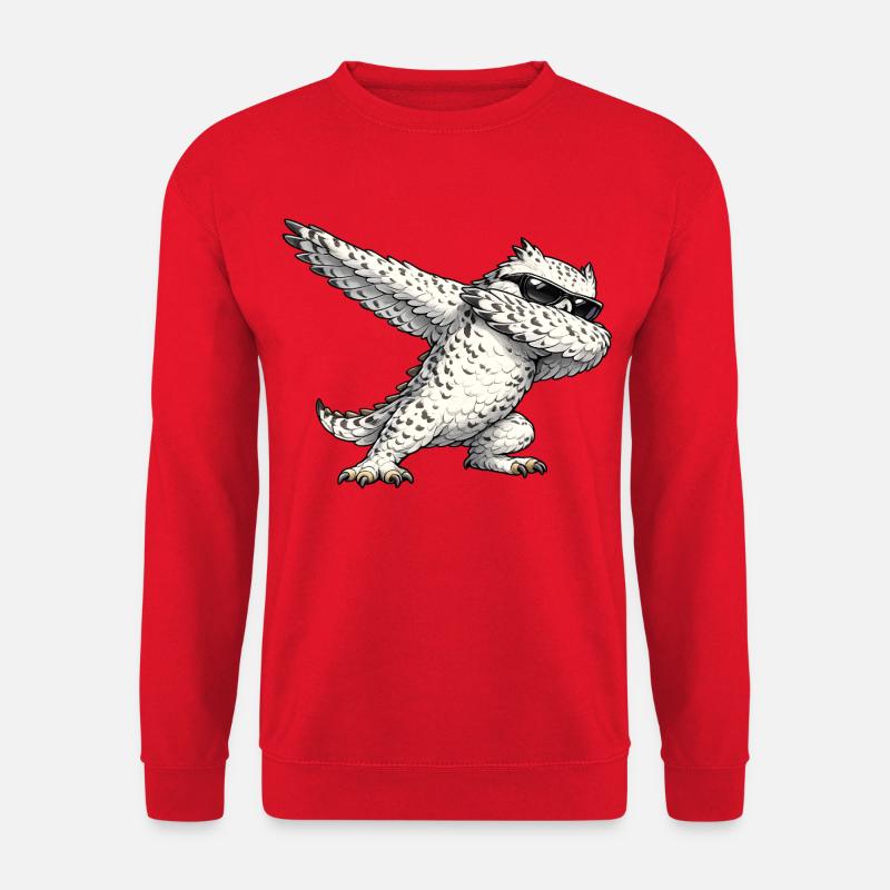 Dabbing Schneeeule - Unisex Pullover - Rot