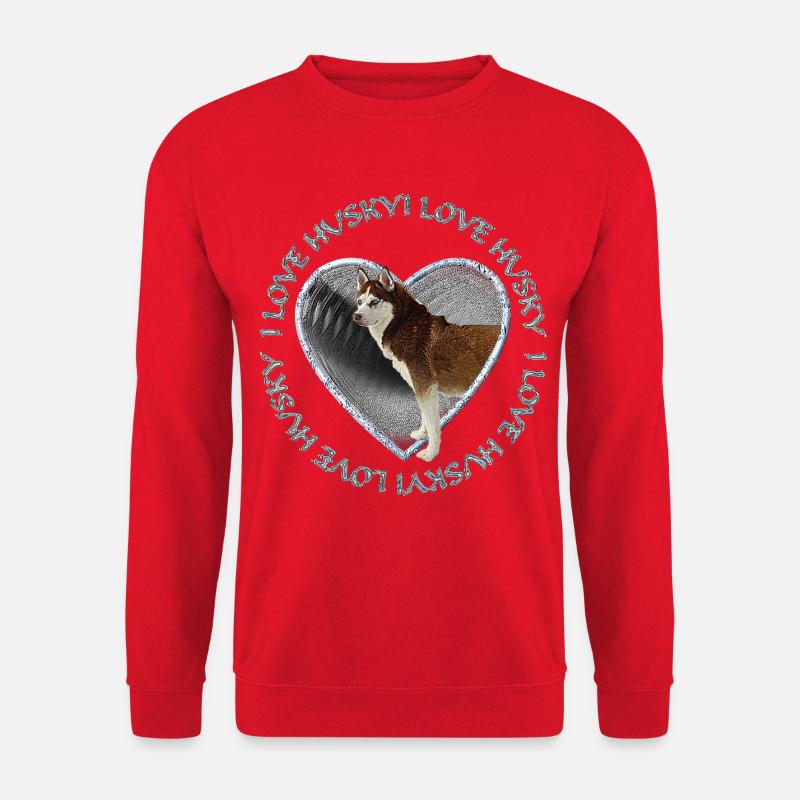 Husky im Herzen Liebe - Unisex Pullover - Rot