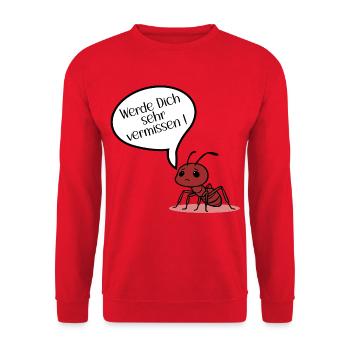 Abschied Ameise - Unisex Pullover - Rot - Vorne - Alina (178cm) & Michal (187cm)