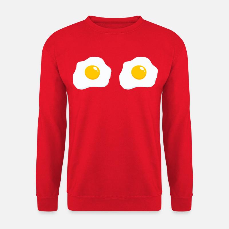 Dessin animé Double Miroir Egg - Sweat-shirt Unisexe - rouge