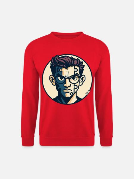 Puzzle-Geist-Porträt - Unisex Pullover - Rot