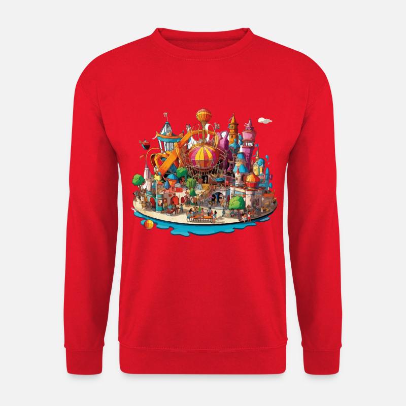 Farbenfrohe Freizeitinsel - Unisex Pullover - Rot