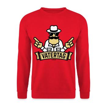 Vatertag Handzeichen (Männertag / Herrentag / 3C) - Unisex Pullover - Rot - Vorne - Alina (178cm) & Michal (187cm)