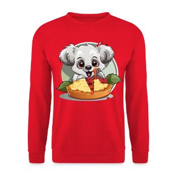 Kawaii Koala Pie Delight - Unisex Sweatshirt - red - Front - Alina (178cm) & Michal (187cm)
