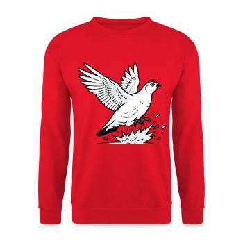 Alpine Ptarmigan in Flight Wilderness Winter - Unisex Sweatshirt - red - Front - Alina (178cm) & Michal (187cm)