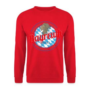 Bayreuth in Bayern Vintage Oberfranken Deutschland - Unisex Pullover - Rot - Vorne - Alina (178cm) & Michal (187cm)