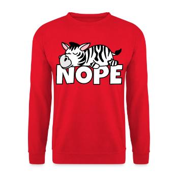 Nope Not Today Lazy Lazy Zebra Africa Safari - Unisex Sweatshirt - red - Front - Alina (178cm) & Michal (187cm)