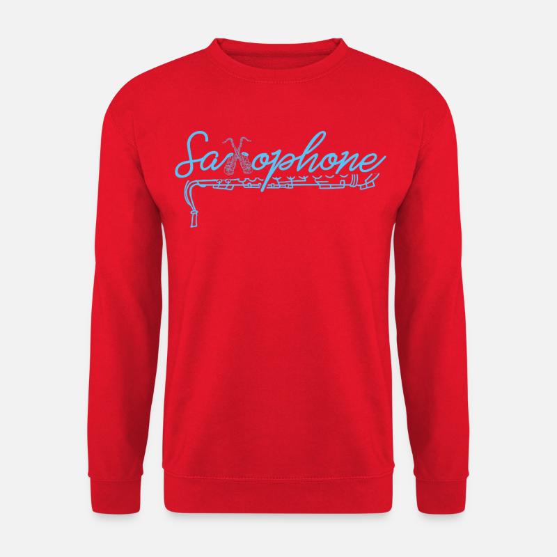 Saxophone Word-Art Jazz Script - Unisex Sweatshirt - red