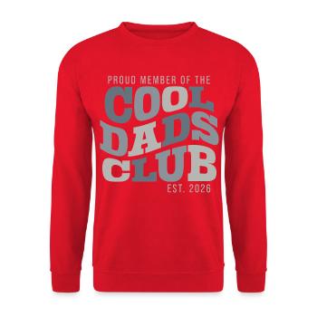 Cool Dads Club - Dad 2026 Gift - Unisex Sweatshirt - red - Front - Alina (178cm) & Michal (187cm)