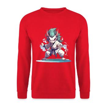 Demon Fighter in Gi - Unisex Sweatshirt - red - Front - Alina (178cm) & Michal (187cm)
