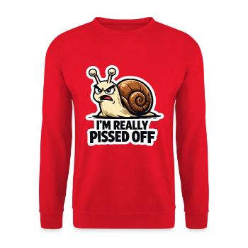 Angry Snail – I’m Really Pissed Off  - Unisex Sweatshirt - red - Front - Alina (178cm) & Michal (187cm)