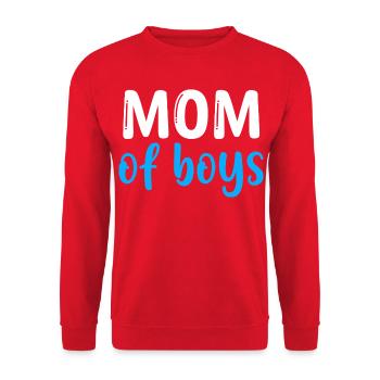 Mom of Boys - Best Mom - Mothers Day - Unisex Sweatshirt - red - Front - Alina (178cm) & Michal (187cm)
