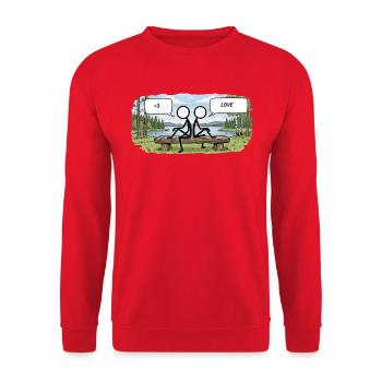 Savo Guys Duo 15 Lakeside of Love - Unisex Sweatshirt - red - Front - Alina (178cm) & Michal (187cm)
