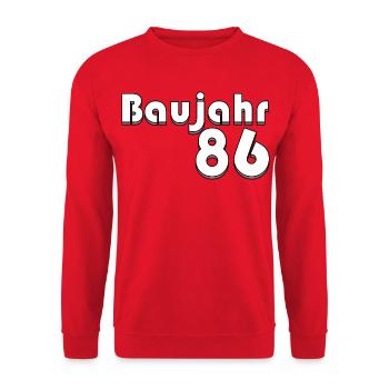 Year 86 Retro Typography 40th Birthday - Unisex Sweatshirt - red - Front - Alina (178cm) & Michal (187cm)