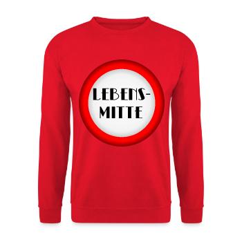 Lebensmitte Menopause - Unisex Pullover - Rot - Vorne - Alina (178cm) & Michal (187cm)