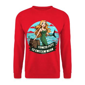 Sea Nymph in Green - Unisex Sweatshirt - red - Front - Alina (178cm) & Michal (187cm)