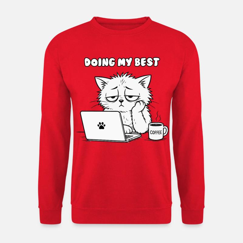 Katzige Büro Motivation - Unisex Pullover - Rot