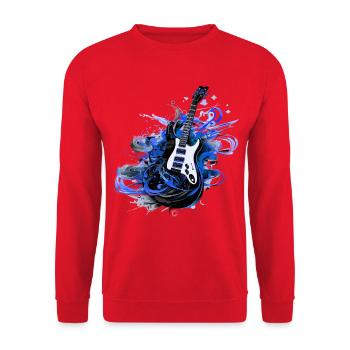 E-Gitarre Gitarre Gitarrist Musik Instrument Rock - Unisex Pullover - Rot - Vorne - Alina (178cm) & Michal (187cm)