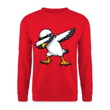 Dabbing Seagull - Unisex Sweatshirt - red - Front - Alina (178cm) & Michal (187cm)