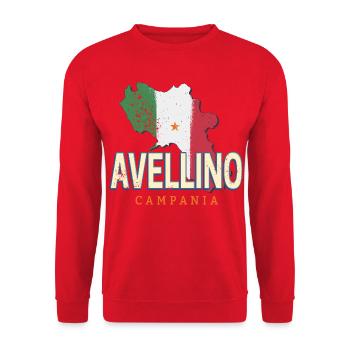 Avellino in Italien Retro Kampanien Vintage Urlaub - Unisex Pullover - Rot - Vorne - Alina (178cm) & Michal (187cm)
