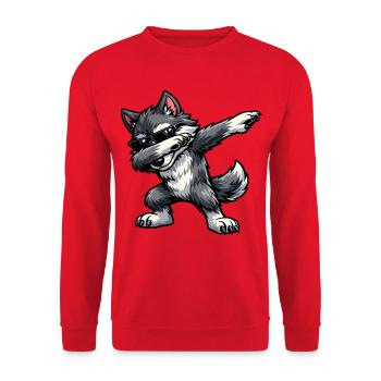 Loup Dab - Sweat-shirt Unisexe - rouge - Devant - Alina (178cm) & Michal (187cm)