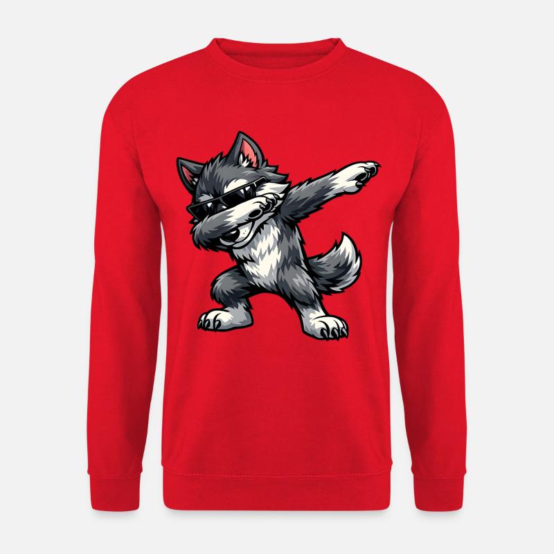 Dabbing Wolf - Unisex Sweatshirt - red