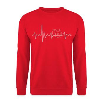 Carpenter Heartbeat for carpenters and craftsmen - Unisex Sweatshirt - red - Front - Alina (178cm) & Michal (187cm)