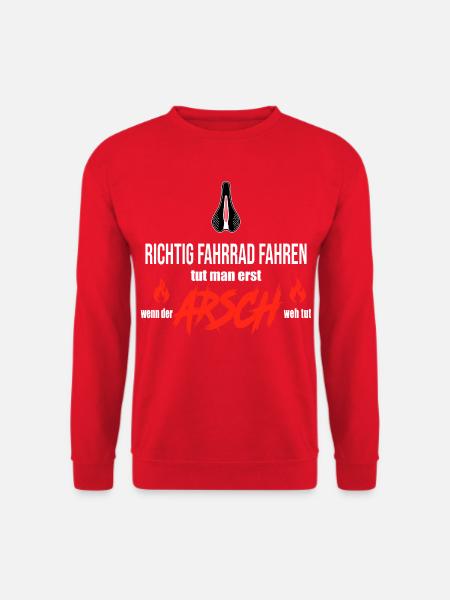 Richtig Fahrradfahren wenn der Arsch weh tut - Unisex Pullover - Rot