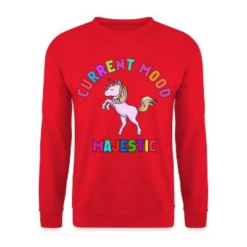 Current Mood Majestic – Unicorn for Girls - Unisex Sweatshirt - red - Front - Alina (178cm) & Michal (187cm)