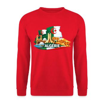 Algeria Flag Monument Deco Desert Travel - Unisex Sweatshirt - red - Front - Alina (178cm) & Michal (187cm)