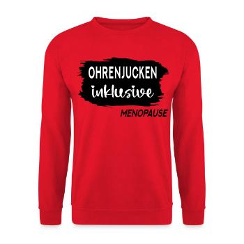Menopause Wechseljahre Ohren - Unisex Pullover - Rot - Vorne - Alina (178cm) & Michal (187cm)