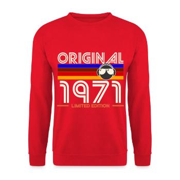 Originales Retro-Edition-T-Shirt von 1971 - Unisex Pullover - Rot - Vorne - Alina (178cm) & Michal (187cm)